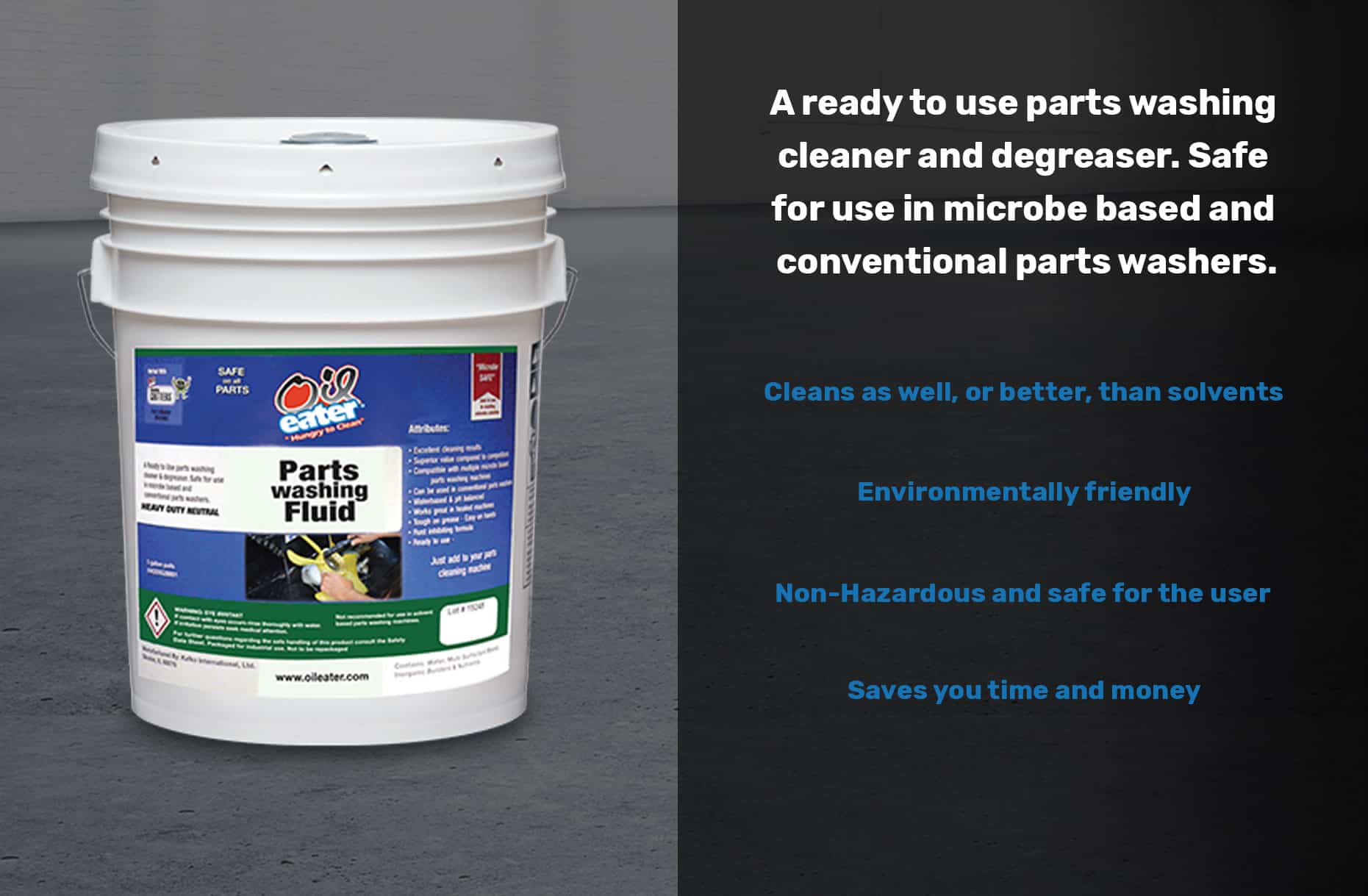 Parts Washing Fluid Solvent - Oil Eater - Parts Cleaning made easy